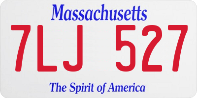 MA license plate 7LJ527