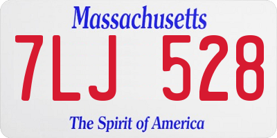 MA license plate 7LJ528