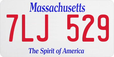 MA license plate 7LJ529