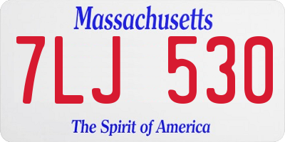 MA license plate 7LJ530