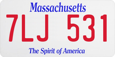MA license plate 7LJ531