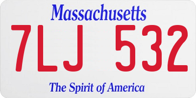 MA license plate 7LJ532