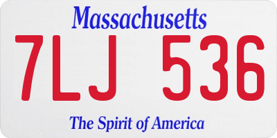 MA license plate 7LJ536