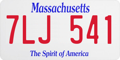 MA license plate 7LJ541