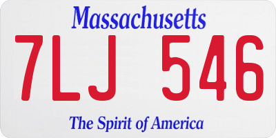 MA license plate 7LJ546