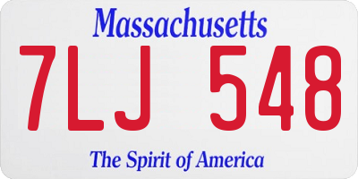 MA license plate 7LJ548