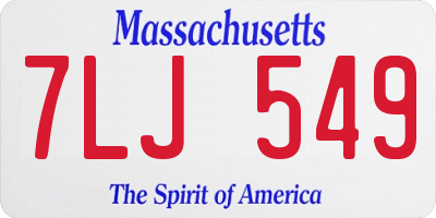 MA license plate 7LJ549