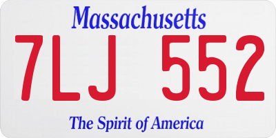 MA license plate 7LJ552