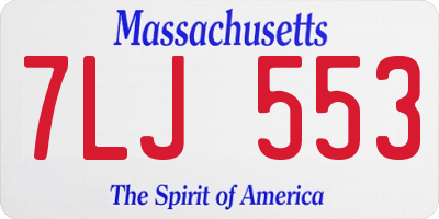 MA license plate 7LJ553