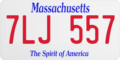 MA license plate 7LJ557