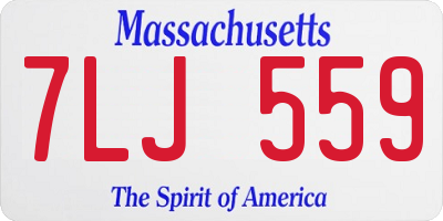 MA license plate 7LJ559