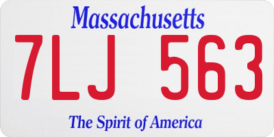 MA license plate 7LJ563