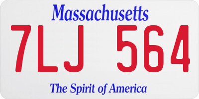 MA license plate 7LJ564