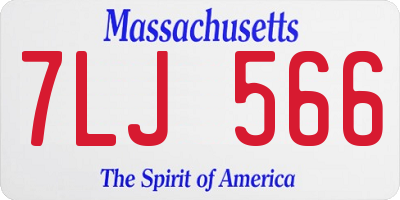 MA license plate 7LJ566