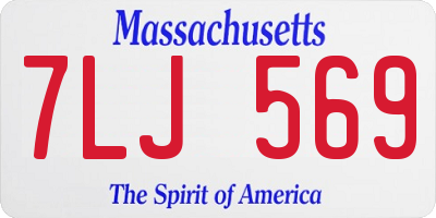 MA license plate 7LJ569