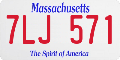 MA license plate 7LJ571