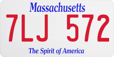MA license plate 7LJ572