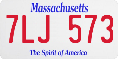 MA license plate 7LJ573