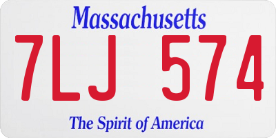 MA license plate 7LJ574