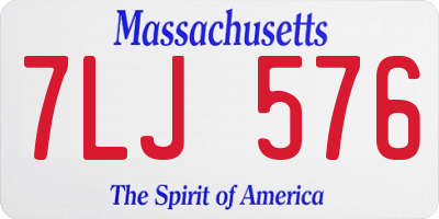 MA license plate 7LJ576