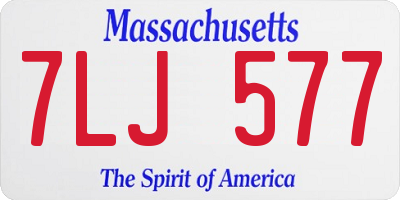 MA license plate 7LJ577