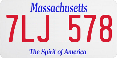 MA license plate 7LJ578