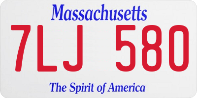MA license plate 7LJ580