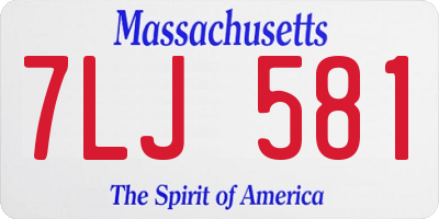 MA license plate 7LJ581