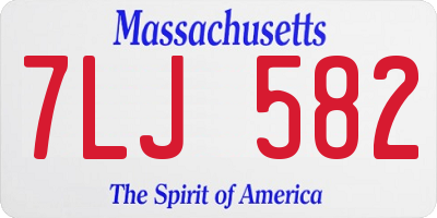 MA license plate 7LJ582