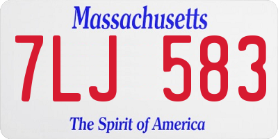 MA license plate 7LJ583