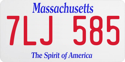 MA license plate 7LJ585