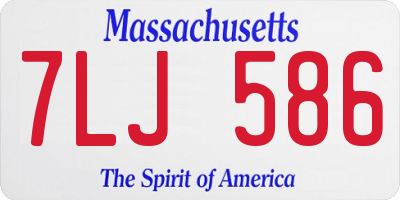 MA license plate 7LJ586