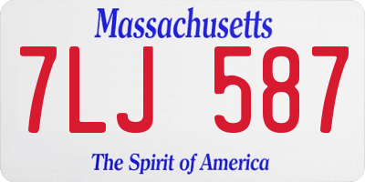 MA license plate 7LJ587