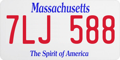 MA license plate 7LJ588