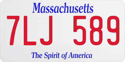 MA license plate 7LJ589