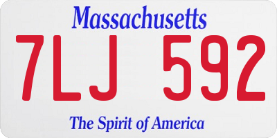 MA license plate 7LJ592