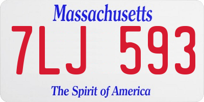 MA license plate 7LJ593