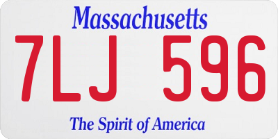 MA license plate 7LJ596