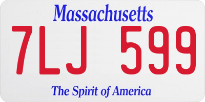 MA license plate 7LJ599