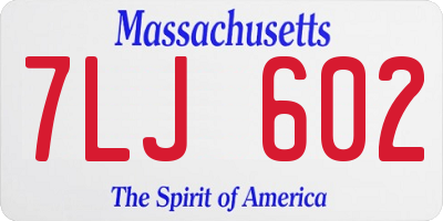 MA license plate 7LJ602