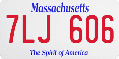 MA license plate 7LJ606