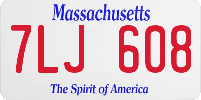 MA license plate 7LJ608