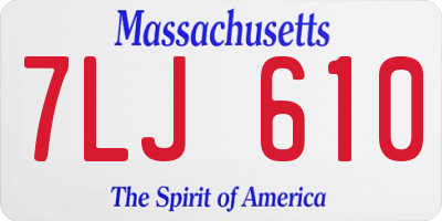 MA license plate 7LJ610