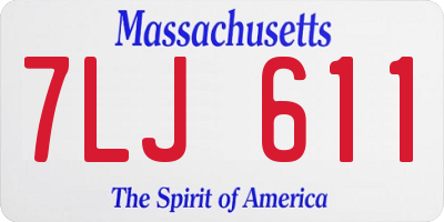MA license plate 7LJ611