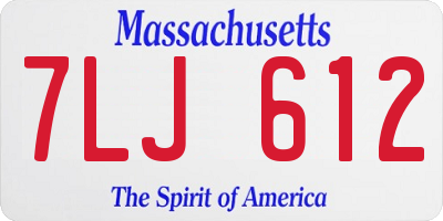 MA license plate 7LJ612