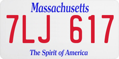 MA license plate 7LJ617