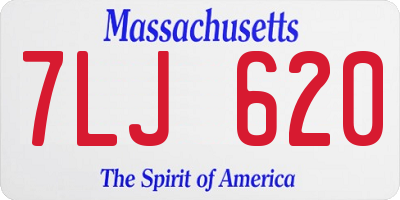 MA license plate 7LJ620