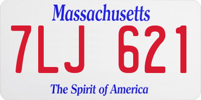 MA license plate 7LJ621