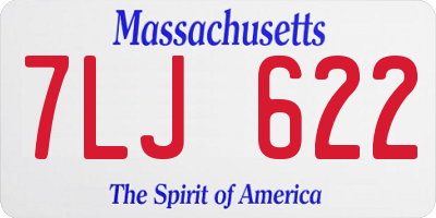 MA license plate 7LJ622