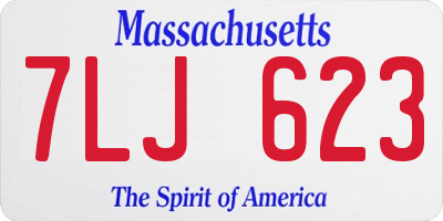 MA license plate 7LJ623